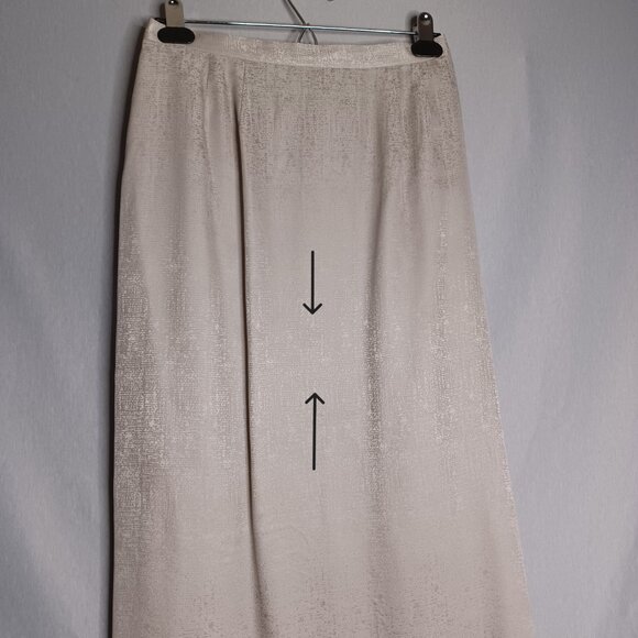 Adrianna Papell Skirt Suit Silk 2pc Womens 10 Beige/Silver Faux Pearl Beaded - Picture 15 of 16